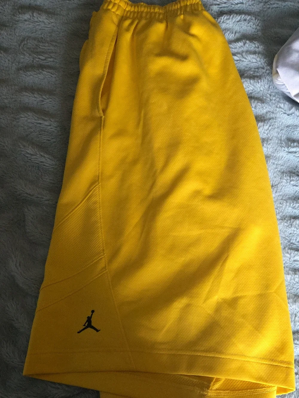 Jordan Bright Yellow Athletic Basketball Shorts with Black Jumpman, SIZE XXL